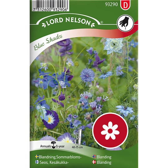 Sommarblommor, mix, blå