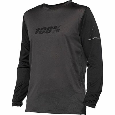 T-shirt med lång ärm Herr 100 % Ridecamp Svart Cykling (Storlek: L)