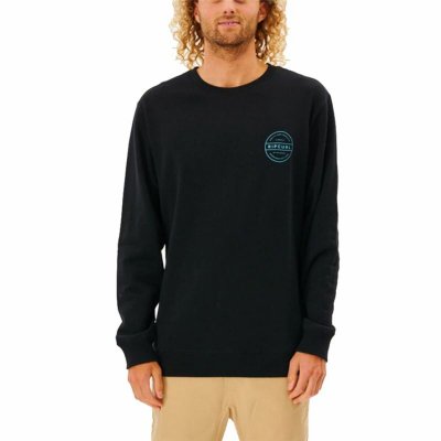 Tröja utan huva Herr Rip Curl Re Entry Crew Svart (Storlek: L)