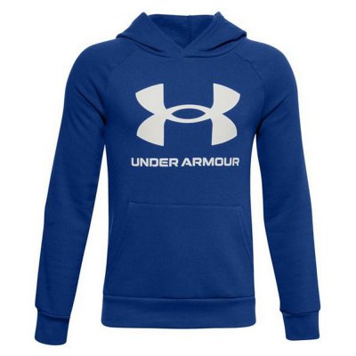 Tröja med huva Unisex Under Armour Rival Fleece Blå (Storlek: 18-20 år)