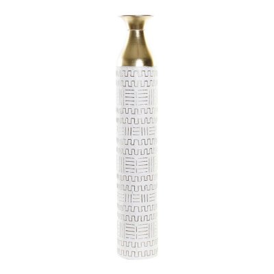 Vas DKD Home Decor Vit Metall Orientalisk (14.5 x 14.5 x 85 cm)