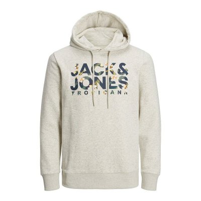 Tröja med huva Herr Jack & Jones JJBECS SHAPE SWEAT HOOD 12225417 Vit (Storlek: XXL)