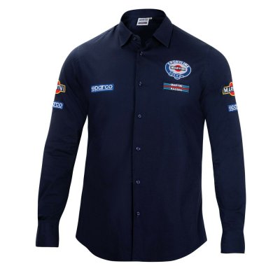 Skjorta med lång ärm Herr Sparco Martini Racing Storlek L Marinblå
