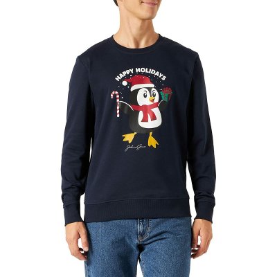 Tröja utan huva Herr Jack & Jones 23144 Marinblå (Storlek: M)