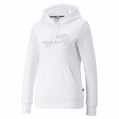 Tröja med huva Dam Puma Metallics Spark Vit (Storlek: S)
