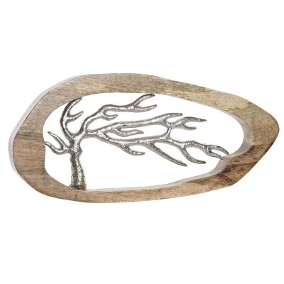 Prydnadsfigur DKD Home Decor Silvrig Träd Aluminium (54 x 4 x 23,5 cm)