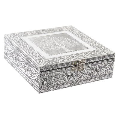 Smyckeskrin DKD Home Decor Träd Trä Aluminium Arab (18 x 18 x 6 cm)