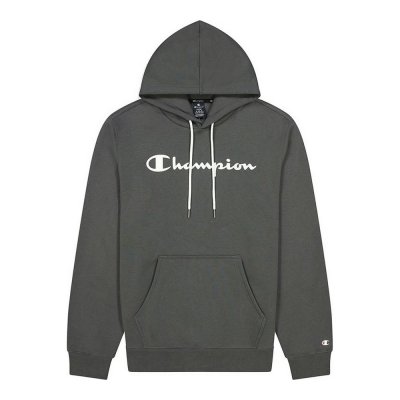 Tröja med huva Herr Champion Script Logo Print Mörkgrå (Storlek: XL)