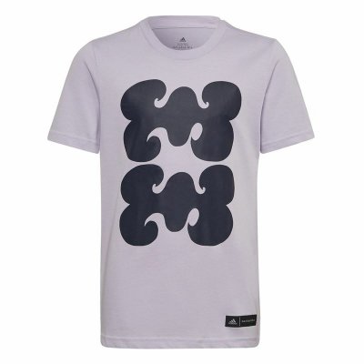 Barn T-shirt med kortärm Adidas Marimekko Graphic Plommon (Storlek: 11-12 år)