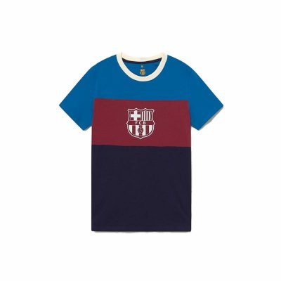 Kortärmad fotbollströja för herrar F.C. Barcelona Blå (Storlek: L)