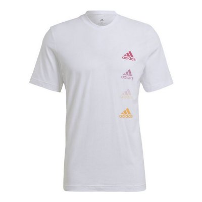 T-shirt med kortärm Herr Adidas Essentials Gradient Vit (Storlek: M)