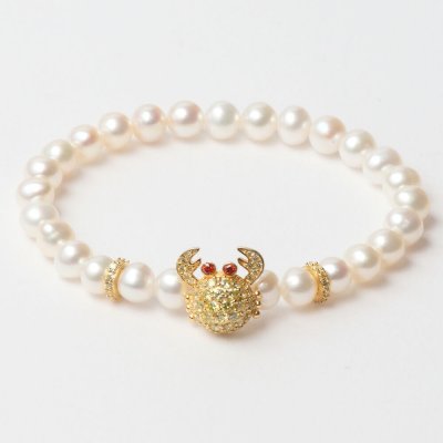Damarmband Lancaster JLA-BR-CRAB-6-WH Gyllene Vit Sterlingsilver 16 mm
