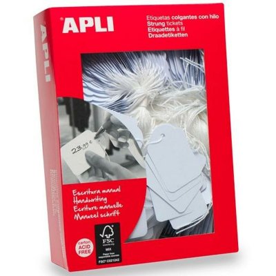 Etiketter Apli Tråd Vit Papp (36 x 53 mm) (500 Delar)