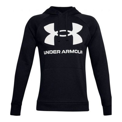 Tröja med huva Herr Under Armour Rival Fleece Big Logo Svart (Storlek: L)