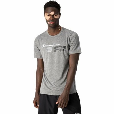T-shirt med kortärm Herr Champion Crewneck Mörkgrå (Storlek: L)