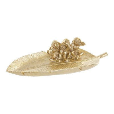 Bordsdekoration DKD Home Decor Harts Tropiskt Gyllene (27.7 x 13.4 x 6.5 cm)