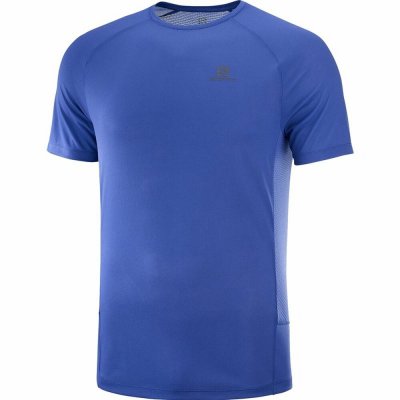 T-shirt med kortärm Herr Salomon Cross Blå (Storlek: L)