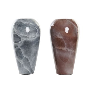 Vas DKD Home Decor Grå Vas Mörkbrun Bambu Modern (24 x 24 x 45 cm) (2 antal) 