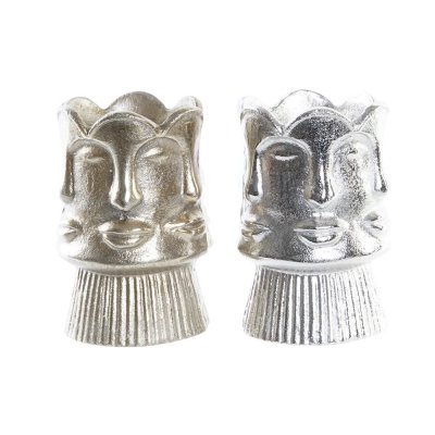 Vas DKD Home Decor Gyllene Ansikte Champagne Silvrig Aluminium Modern (2 antal) (12 x 12 x 17 cm) 